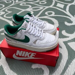 Nike White and Green Athletic Shoes